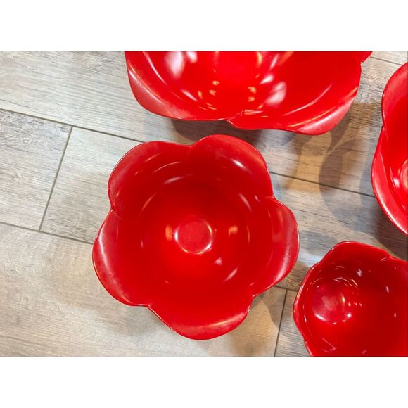Zak! Designs Red Rose Nesting Bowls 4pc Set - Picture 5 of 11